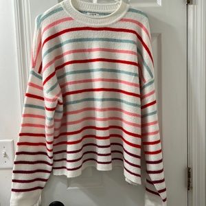 J. Crew Factory - Striped boxy mockneck sweater in extra-soft yarn